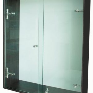 Division de Baño Batiende Premium, la división para baño en vidrio de seguridad Templado tipo Panel fijo + Batiente bajo sistema lineal.